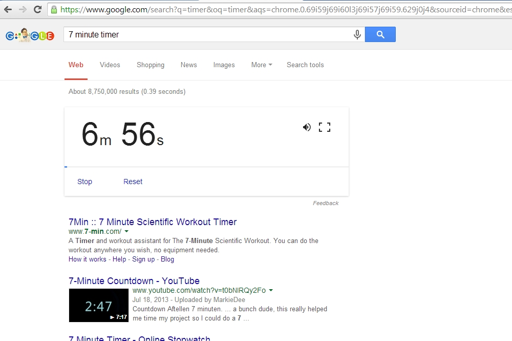 use google as timer